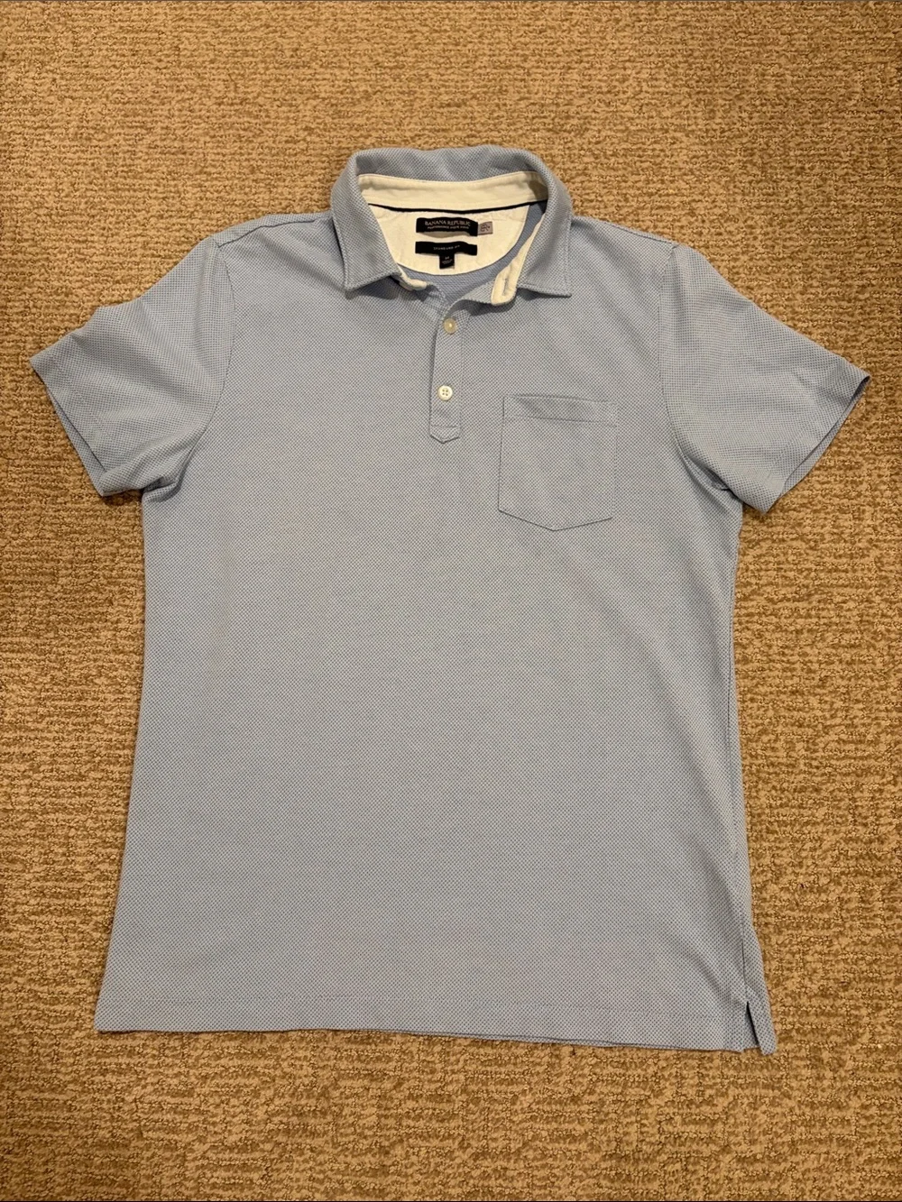 Banana Republic Sky Blue Short Sleeve Polo with Chest Pocket